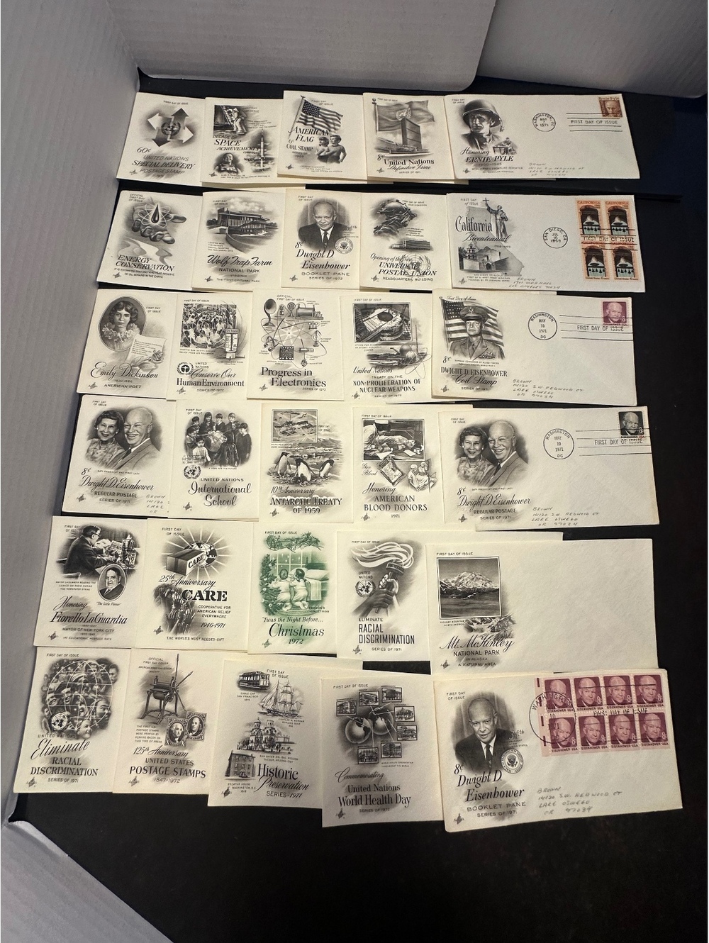 30 Vintage First Day Covers FDC US United Nations Eisenhower 1970s Lot #4